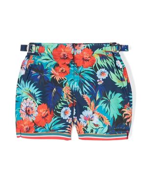Orlebar Brown Kids floral-print swim shorts - Blue