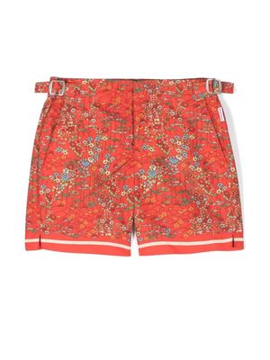 Orlebar Brown Kids Russell floral-print swim shorts - Red