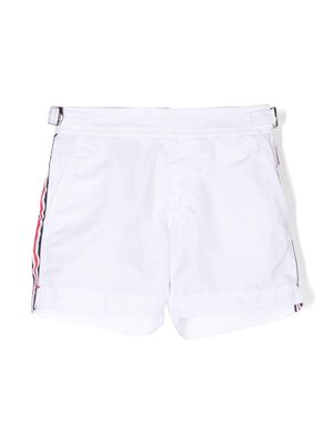 Orlebar Brown Kids Russell stripe-detail swim shorts - White