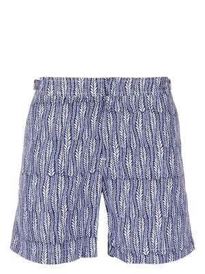 Orlebar Brown leaf-print swim shorts - Blue
