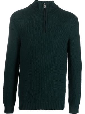Orlebar Brown Lennard waffle short-zip sweatshirt - Green