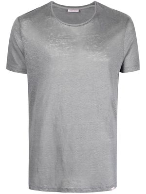 Orlebar Brown logo-patch linen T-shirt - Grey