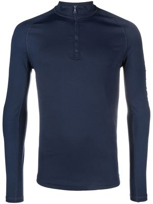 Orlebar Brown logo-print short-zip sweatshirt - Blue