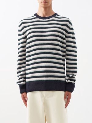 Orlebar Brown - Lorca Striped Alpaca Sweater - Mens - Navy Stripe