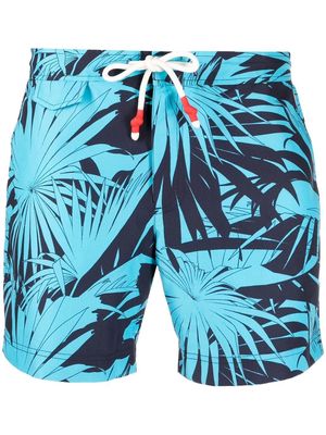 Orlebar Brown palm-tree print swim shorts - Blue