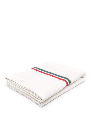Orlebar Brown striped cotton beach towel - White