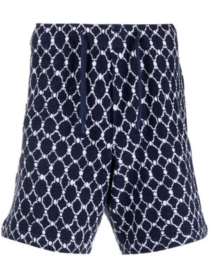Orlebar Brown Trevone geometric-pattern terry-cloth shorts - Blue