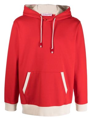 Orlebar Brown two-tone cotton hoodie - Red