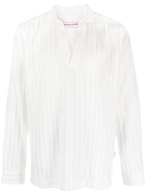 Orlebar Brown vertical-striped chenille shirt - White