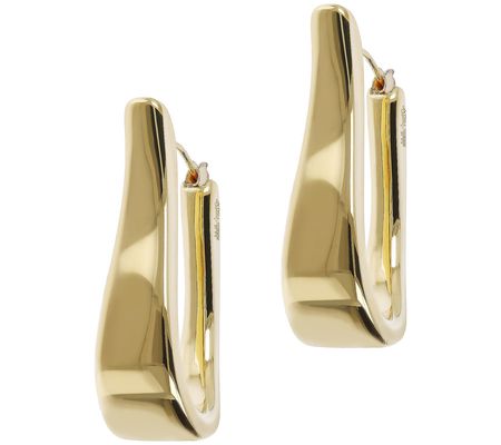 Oro Nuovo Polished Fancy Oval Hoop Earrings, 14 K Gold