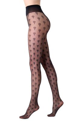 Oroblu Deluxe Metallic Pattern Sheer Tights in Black 