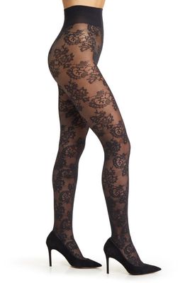 Oroblu Fine Sheer Lace Tights in Black