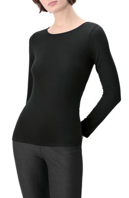 Oroblu Perfect Line Modal & Cashmere Blend T-Shirt in Black