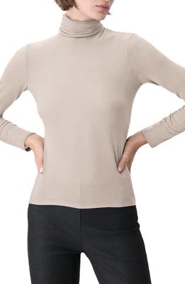 Oroblu Perfect Line Modal & Cashmere Blend Turtleneck Top in Beige