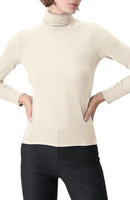 Oroblu Perfect Line Modal & Cashmere Blend Turtleneck Top in Ivory