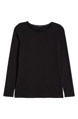 Oroblu Perfect Line Satin Trim Cotton & Modal Blend T-Shirt in Black