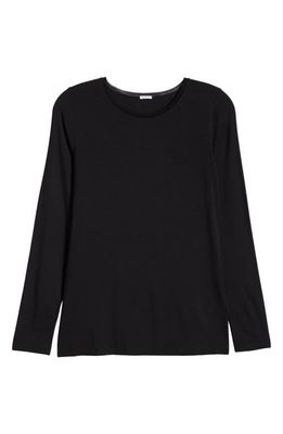 Oroblu Perfect Line Tulle Trim Stretch Modal T-Shirt in Black