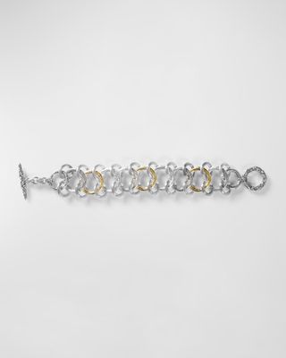 Orogento Sterling Silver and 18K Gold Chainmail Bracelet, 8.25"L