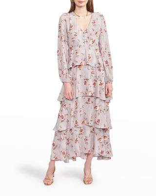 Oroma Tiered Ruffle Floral Maxi Dress