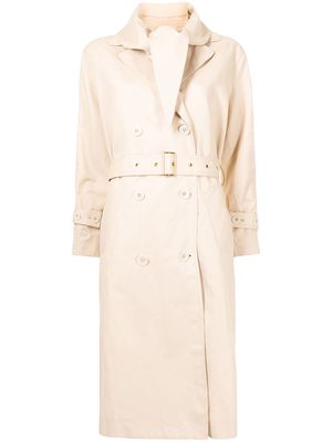 Oroton double-breasted trench coat - White