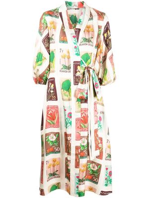Oroton floral-print wrap dress - Multicolour