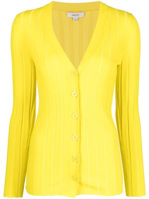 Oroton ribbed-knit V-neck cardigan - Yellow