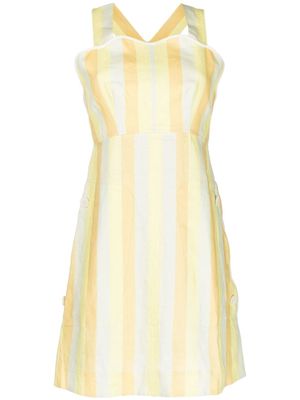 Oroton striped apron dress - Yellow
