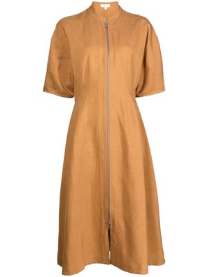 Oroton zipped-up midi dress - Brown