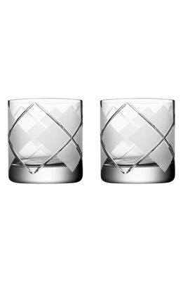 Orrefors Argyle Set of 2 Old Fashion Glasses in Clear