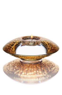 Orrefors Discus Crystal Votive in Gold