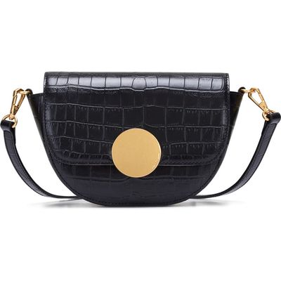 Oryany Lottie Croc Embossed Crossbody Bag in Black 