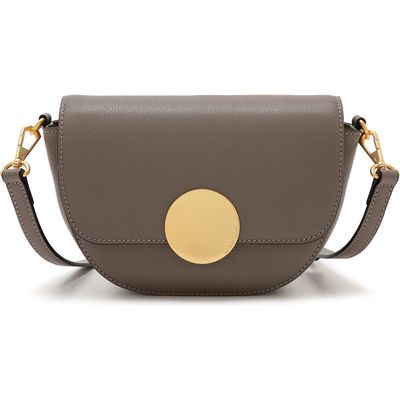 Oryany Lottie Leather Saddle Crossbody Bag in Grey 