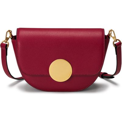 Oryany Lottie Leather Saddle Crossbody Bag in Red 