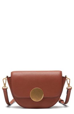 Oryany Lottie Leather Saddle Crossbody Bag in Toffee Tan