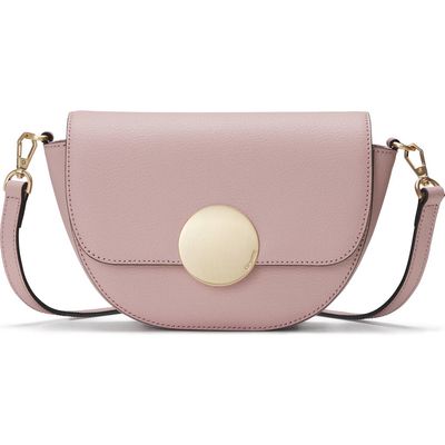 Oryany Lottie Leather Saddle Crossbody Bag in Vintage Pink 