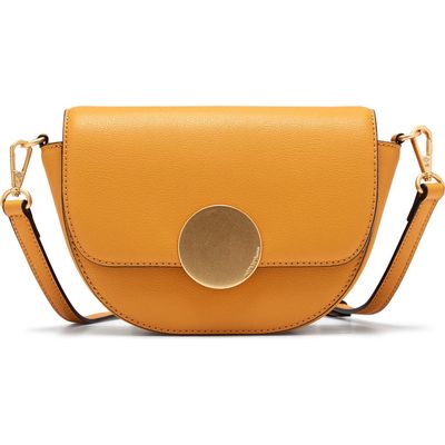 Oryany Lottie Leather Saddle Crossbody Bag in Yellow 