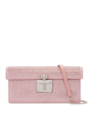 Oscar de la Renta Alibi crystal-embellished clutch bag - Pink