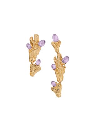 Oscar de la Renta Asymmetrical Rock clip-on earrings - Gold