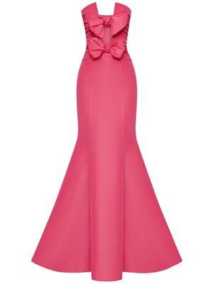Oscar de la Renta bow-detail cut-out trumpet gown - Pink