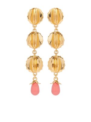 Oscar de la Renta cactus drop earrings - Pink