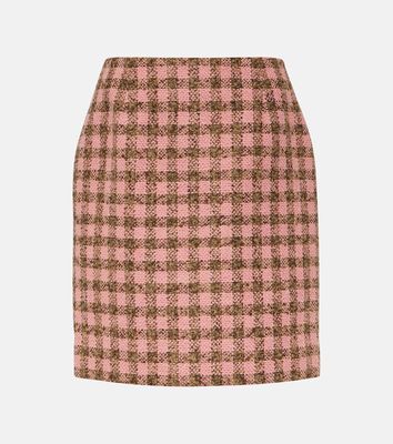 Oscar de la Renta Checked wool-blend tweed miniskirt