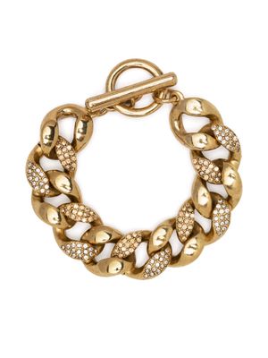 Oscar de la Renta crystal-embellished chain-link bracelet - Gold