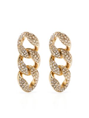 Oscar de la Renta crystal-embellished chain-link earrings - Gold