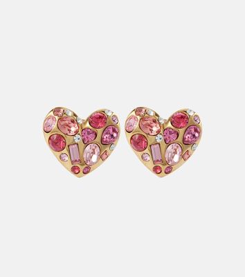 Oscar de la Renta Crystal-embellished clip-on earrings
