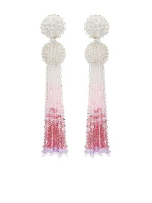 Oscar de la Renta crystal-embellished drop earrings - Pink