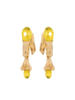 Oscar de la Renta crystal-embellished drop earrings - Yellow