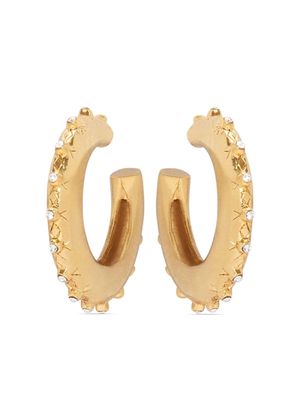 Oscar de la Renta crystal-embellished hoop earrings - Gold