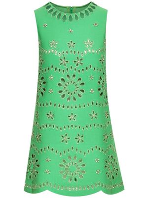 Oscar de la Renta crystal-embellished shift minidress - Green