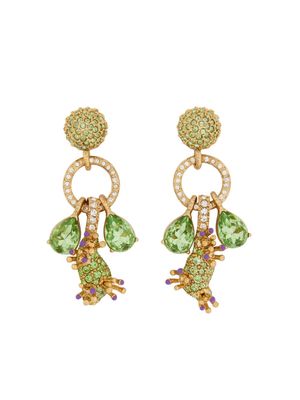Oscar de la Renta crystal-embellished statement earrings - Green
