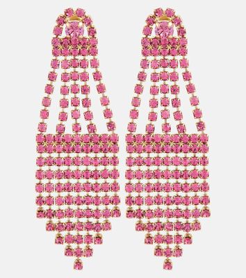 Oscar de la Renta Crystal Fan embellished drop earrings